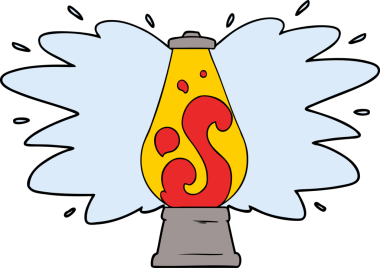 Bir insan tarafından çizilmiş retro lav lambası.