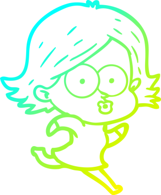 Bir insan tarafından somurtulmuş çizgi film kızı çizimi.