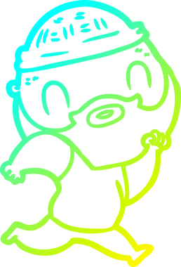 Bir insan tarafından çizilmiş sakallı bir karikatür çizimi.