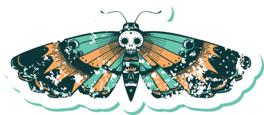 Bir insan tarafından çizilmiş ölü bir baş güvesinin sembolik dövmesi.