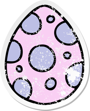 İnsan eliyle çizilmiş garip bir paskalya yumurtasının sıkıntılı çıkartması.