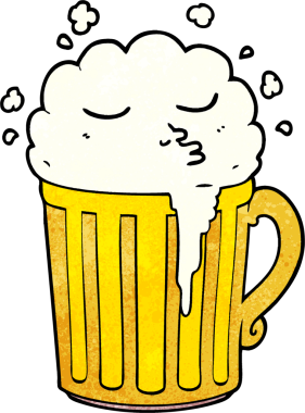 Bir insan tarafından çizilmiş bira kupası.