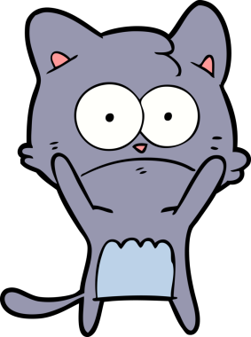 bir insan tarafından çizilmiş sinirli bir kedi.