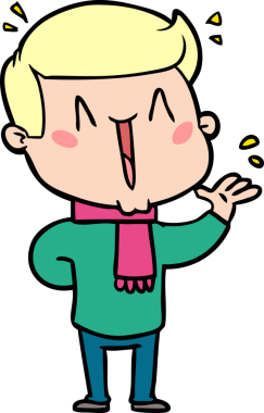 Bir insan tarafından çizilmiş heyecanlı bir çizgi film.