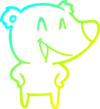 Bir insan tarafından çizilmiş gülen ayı çizgi filmi.