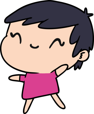 Bir insan tarafından çizilmiş sevimli bir kawai kızının çizgi film çizimi