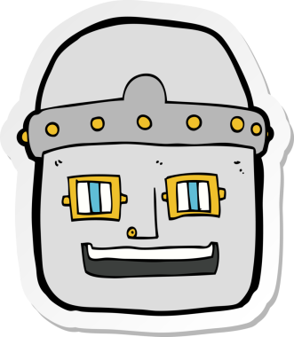 Bir insan tarafından çizilmiş robot kafanın çıkartması.