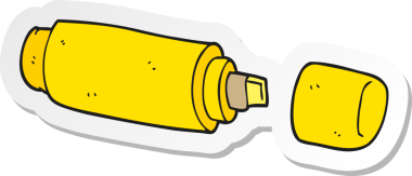 Bir insan tarafından çizilmiş bir karikatür kaleminin etiketi.