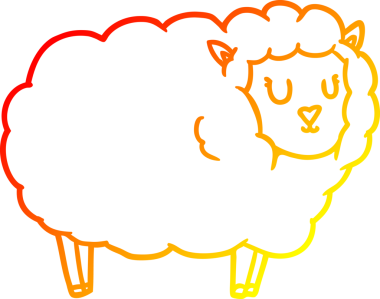 Bir insan tarafından çizilmiş bir koyunun sıcak çizgi çizimi