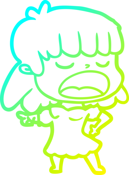 Bir insan tarafından yüksek sesle çizilmiş bir karikatür kadın çizimi.