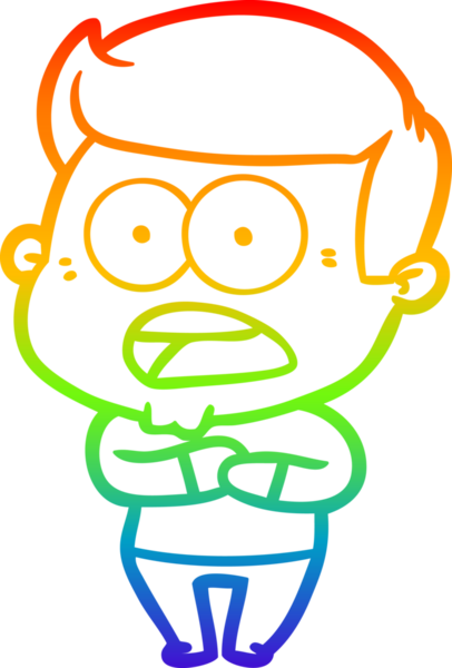 gökkuşağı gradyanı çizimi bir insan tarafından çizilmiş şok bir adam