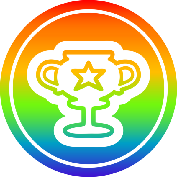 kupa dairesel simgesi gökkuşağı gradyan bir insan tarafından çizilmiş