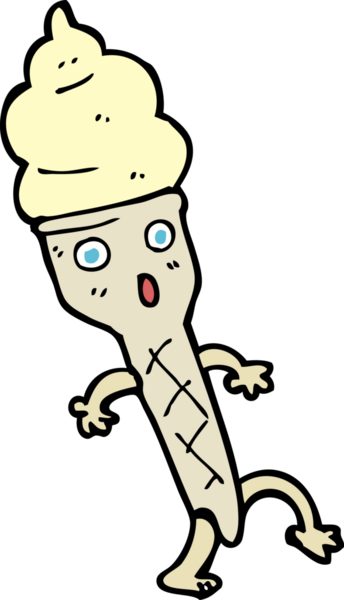 Bir insan tarafından çizilmiş karikatür dondurma.