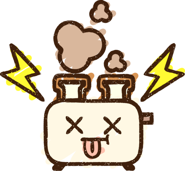 Bir insan tarafından çizilen tost makinesi tebeşiri