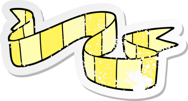 Bir insan tarafından çizilmiş karikatür dekoratif parşömeninin sıkıntılı çıkartması