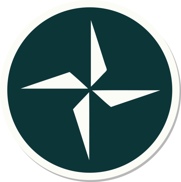 Bir insan tarafından çizilmiş geleneksel bir yıldız stiliyle dövme çıkartması.