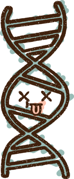 Bir insan tarafından çizilen ölü DNA Tebeşiri