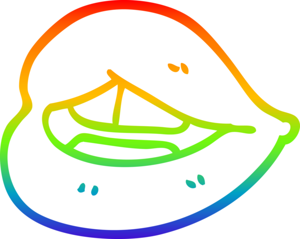 gökkuşağı gradyan çizgi çizimi bir insan tarafından çizilmiş mor dudaklar