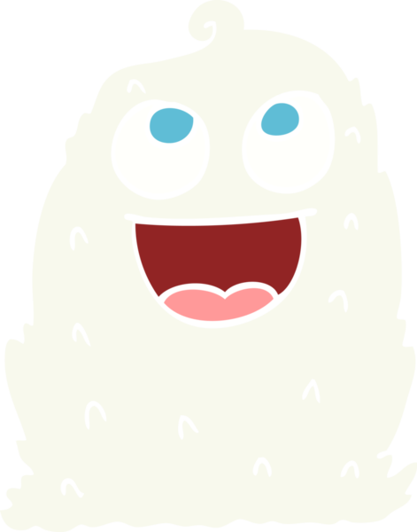 Bir insan tarafından çizilmiş düz renk karikatür topak topak hayalet