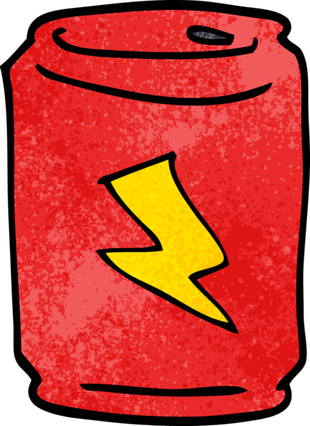 Bir insan tarafından çizilmiş enerji içeceği kutusunun karalaması.