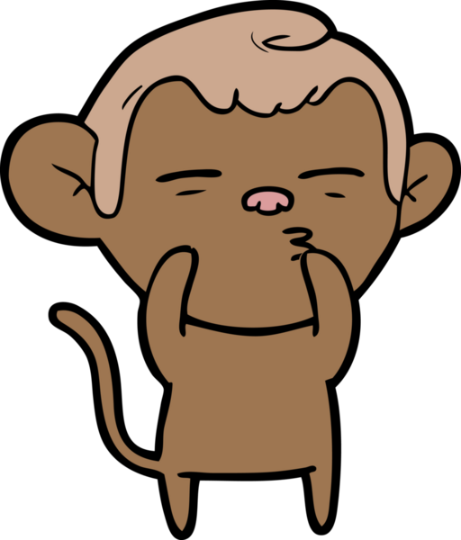 bir insan tarafından çizilmiş şüpheli maymun çizgi filmi