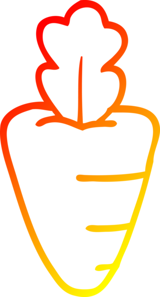 Bir insan tarafından çizilmiş bir havucun sıcak çizgi çizimi