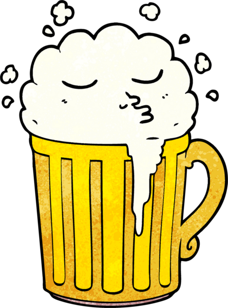 Bir insan tarafından çizilmiş bira kupası.