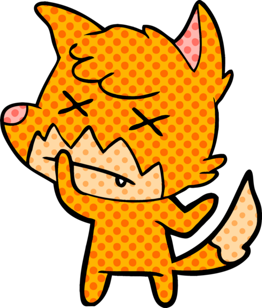 Bir insan tarafından çizilmiş ölü tilki çizgi filmi