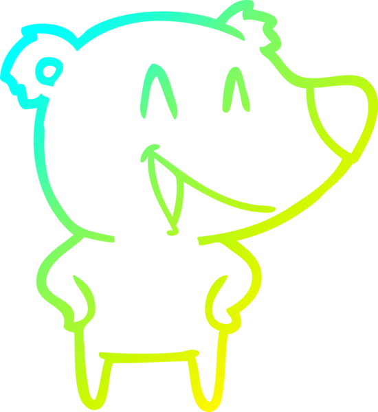 Bir insan tarafından çizilmiş gülen ayı çizgi filmi.