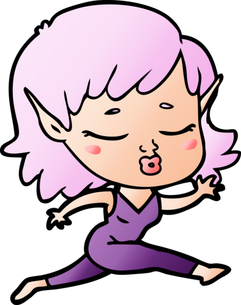 Bir insan tarafından çizilmiş güzel elf kızı.