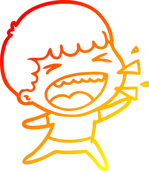 Bir insan tarafından çizilmiş gülen adamın sıcak çizgi çizimi.