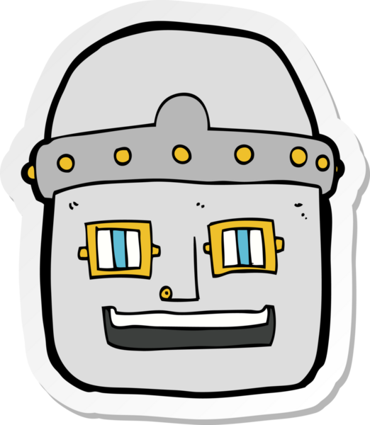 Bir insan tarafından çizilmiş robot kafanın çıkartması.