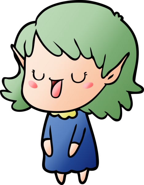 Bir insan tarafından çizilmiş bir elf kızı.