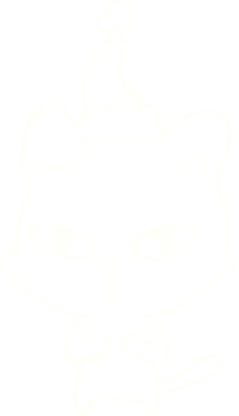 Bir insan tarafından çizilen Noel Kedisi Tebeşiri