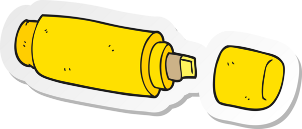 Bir insan tarafından çizilmiş bir karikatür kaleminin etiketi.