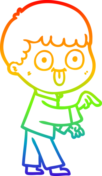 Gökkuşağı gradyan çizgi çizimi bir insan tarafından çizilmiş bir karikatür adam