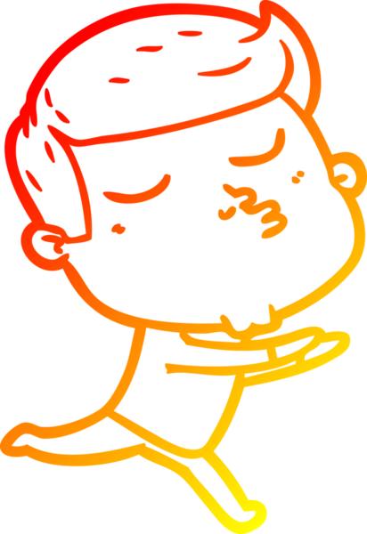 Bir insan tarafından çizilen çizgi film modelinin sıcak çizgi çizimi.