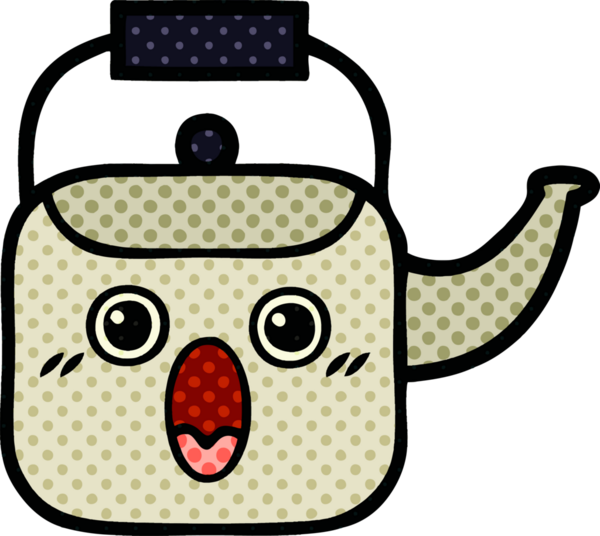 Bir insan tarafından çizilmiş bir çaydanlık çizgi filmi.