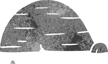 İnsan eliyle çizilmiş gri taş karalamalar.