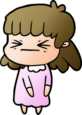 Bir insan tarafından çizilmiş kızgın bir kız.