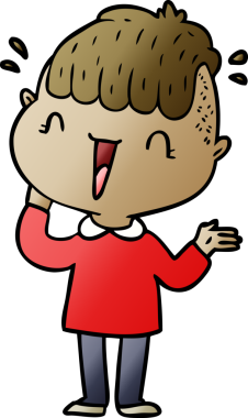 Bir insan tarafından çizilmiş mutlu çocuk.