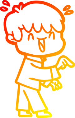 Bir insan tarafından çizilmiş gülen bir çizgi film karakteri çizimi