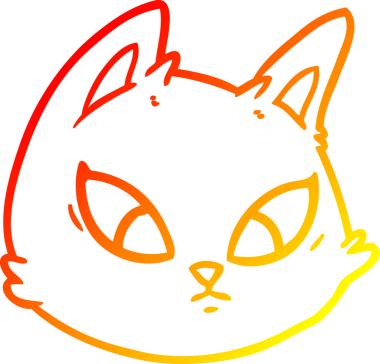 Bir insan tarafından çizilmiş çizgi film kedisinin sıcak çizgi çizimi