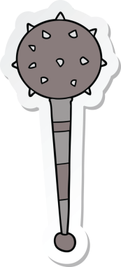 Bir insan tarafından çizilmiş bir ortaçağ topuzu çıkartması.