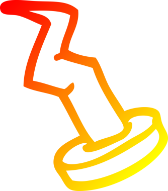 Bir insan tarafından çizilen karikatür çivisinin sıcak gradyan çizgisi