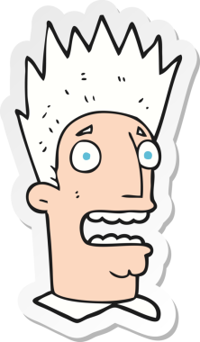 Bir insan tarafından çizilmiş bir karikatür çıkartması.