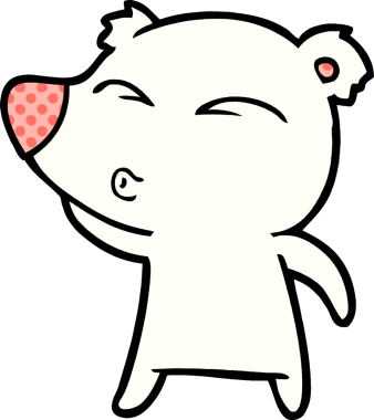 Bir insan tarafından çizilmiş kutup ayısı karikatürü