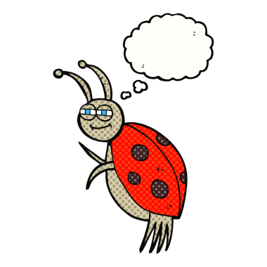 Bir insan tarafından çizilmiş serbest çizim baloncuk uğur böceği.