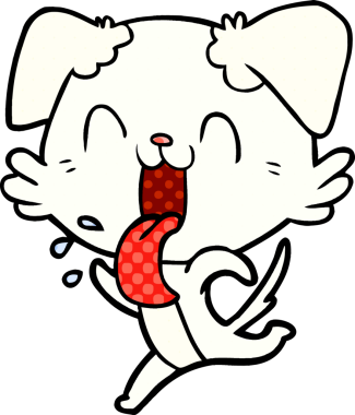 Bir insan tarafından çizilmiş nefes nefese bir köpek.