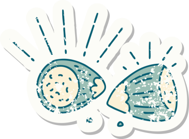 Bir insan tarafından çizilmiş eski bir dövme stili fındık yapıştırması.